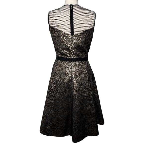 Draper James for Net-a-Porter Kara Dress 14 Gold Black Pleated Cocktail (NWT!) - Picture 4 of 15